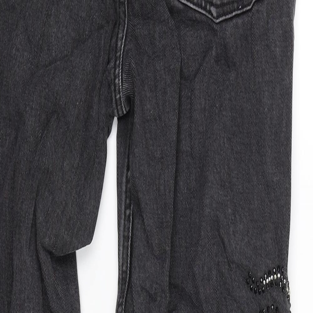 Topshop Womens Black  Denim Mom Jeans Size 28 in L27 in - Scorpian