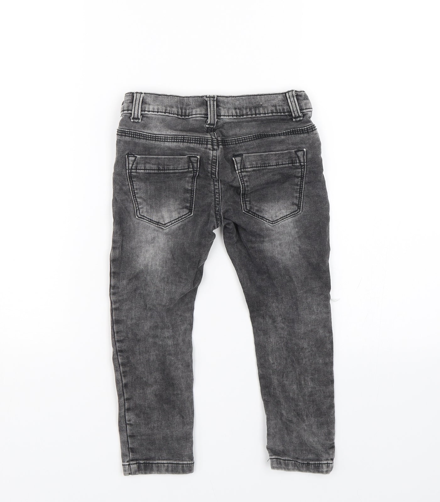 F&F Boys Grey  Denim Skinny Jeans Size 2-3 Years - distressed