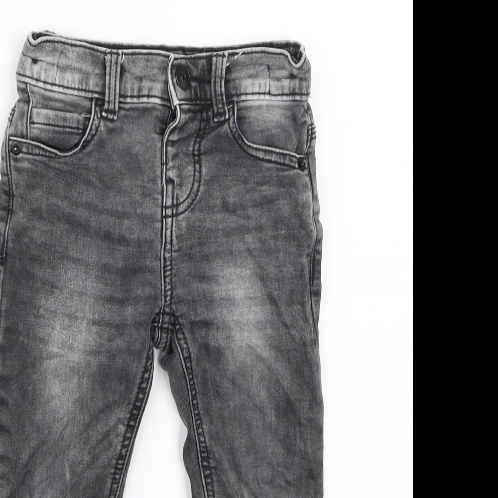 F&F Boys Grey  Denim Skinny Jeans Size 2-3 Years - distressed