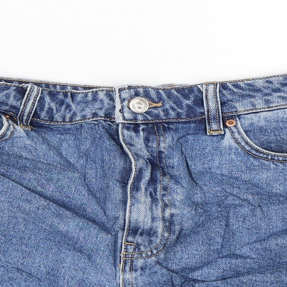 H&M Womens Blue  Denim Mom Shorts Size 14