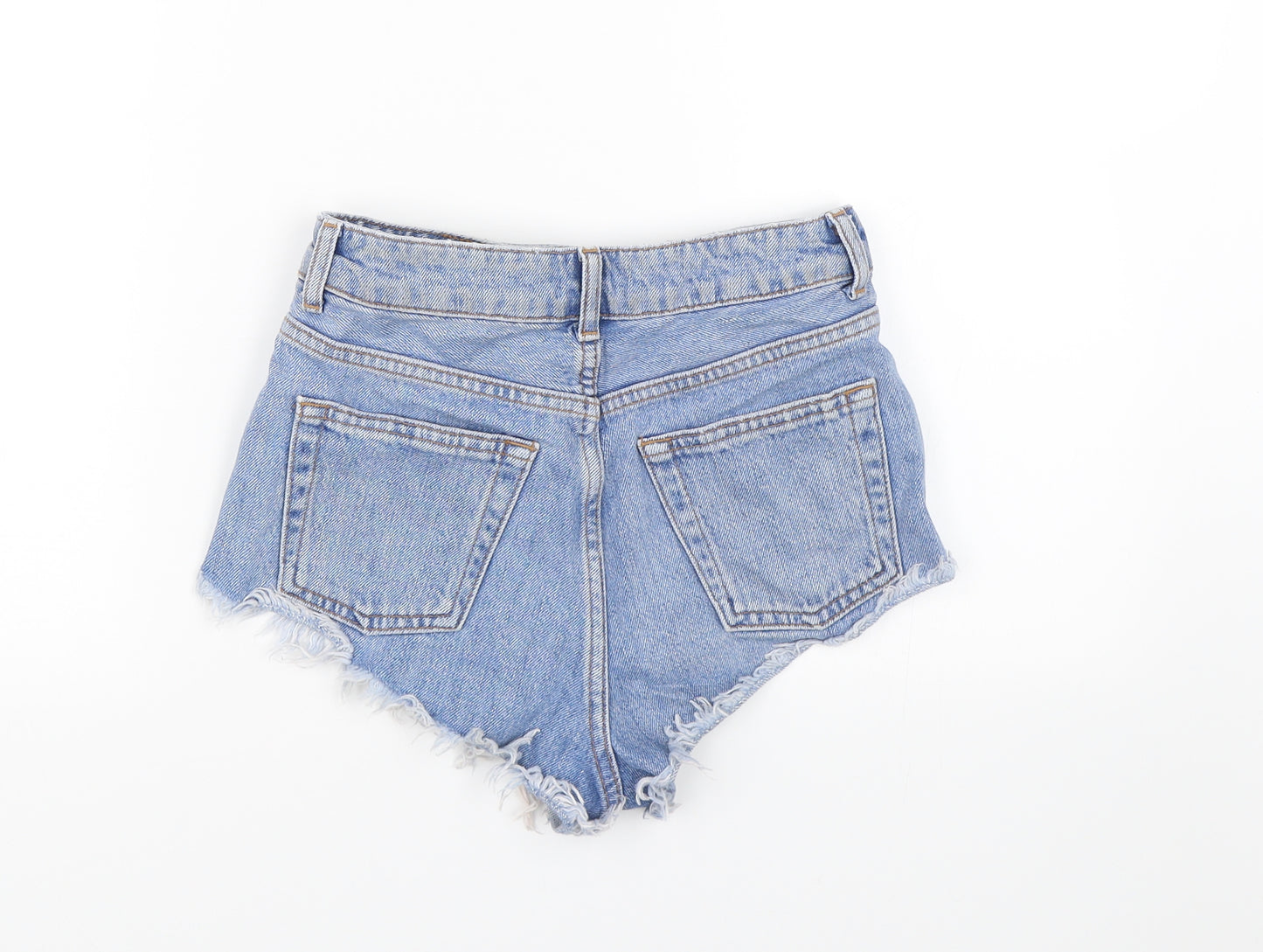 Topshop Womens Blue  Denim Mom Shorts Size 6 - Distressed