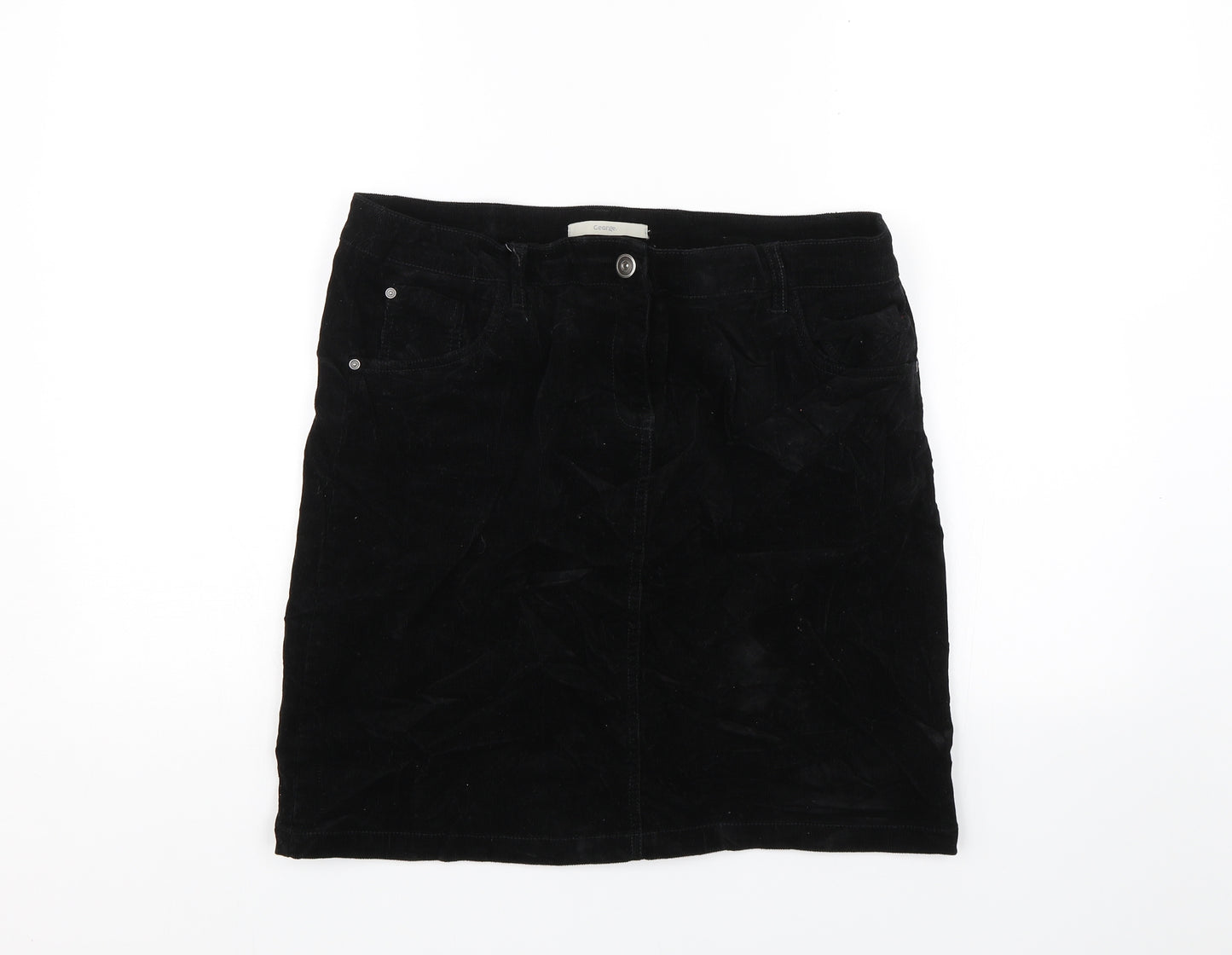 George Womens Black  Corduroy Mini Skirt Size 12