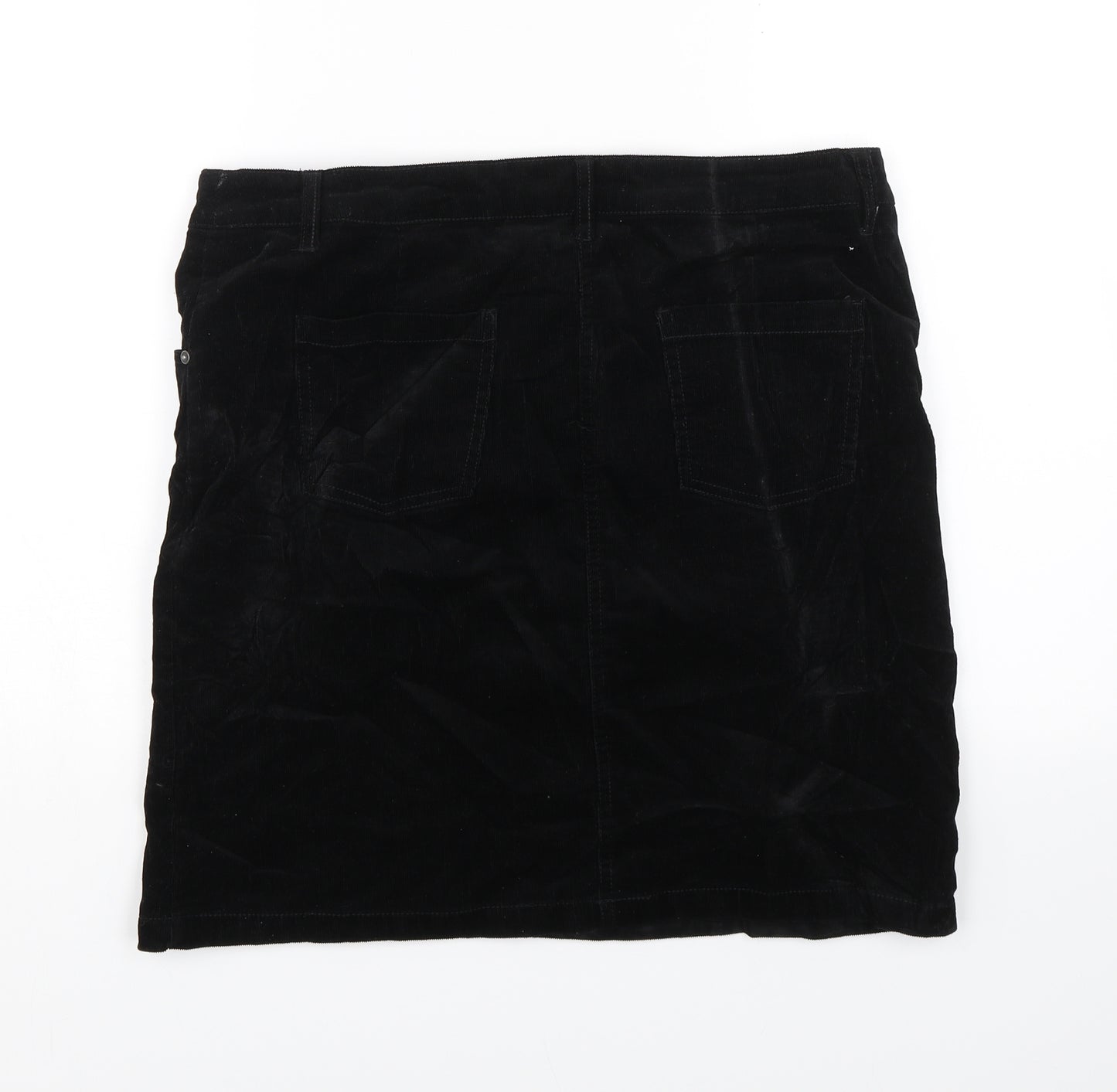 George Womens Black  Corduroy Mini Skirt Size 12