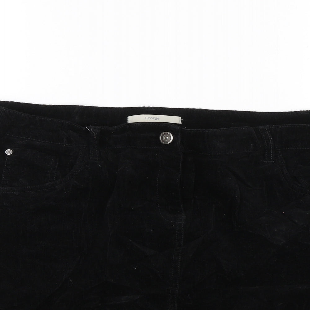 George Womens Black  Corduroy Mini Skirt Size 12