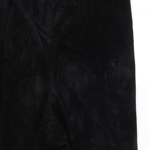 Lands End Womens Black  Corduroy Trousers  Size 16 L24 in