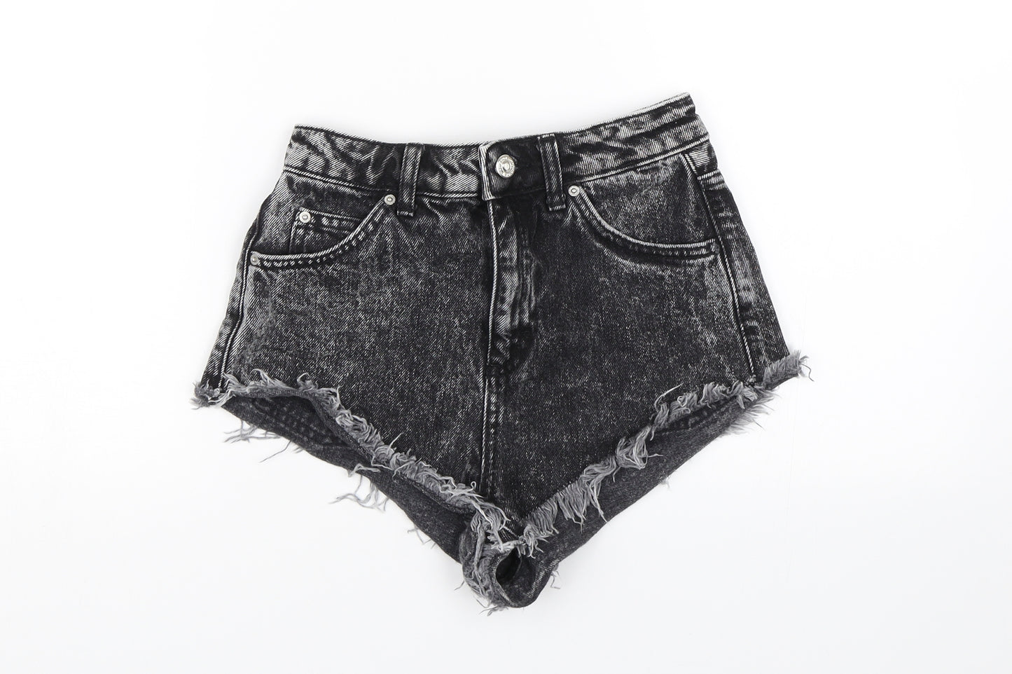 Topshop Womens Black  Denim Mom Shorts Size 6 - Summer