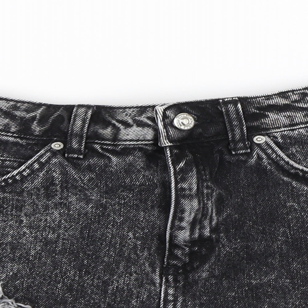 Topshop Womens Black  Denim Mom Shorts Size 6 - Summer