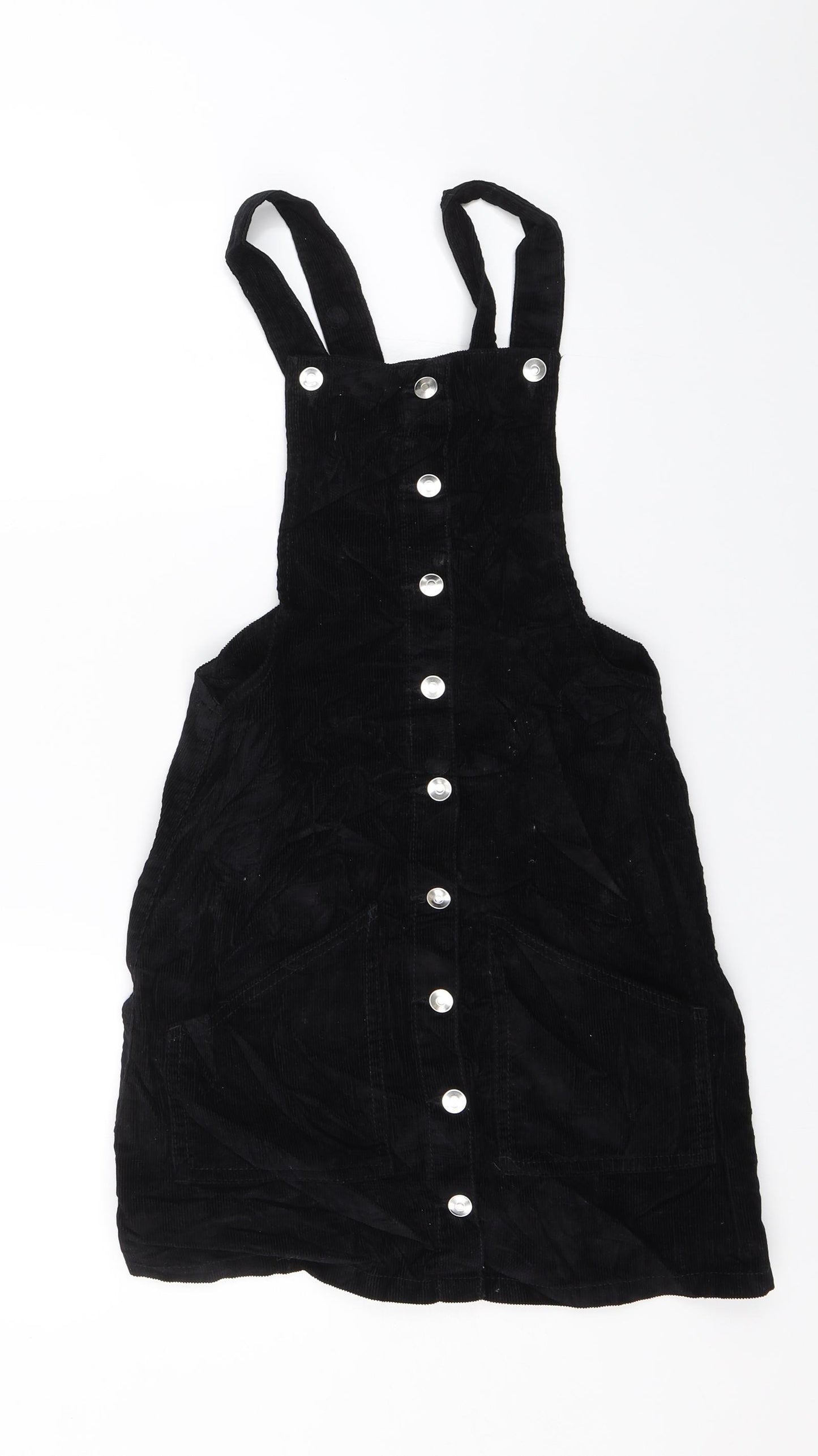 Miss E-vie Girls Black  Corduroy Pinafore/Dungaree Dress  Size 12-13 Years
