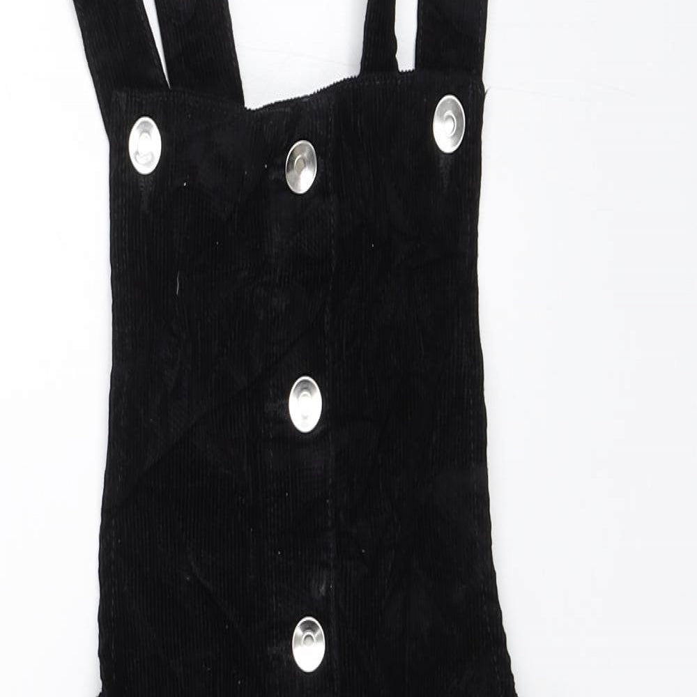 Miss E-vie Girls Black  Corduroy Pinafore/Dungaree Dress  Size 12-13 Years