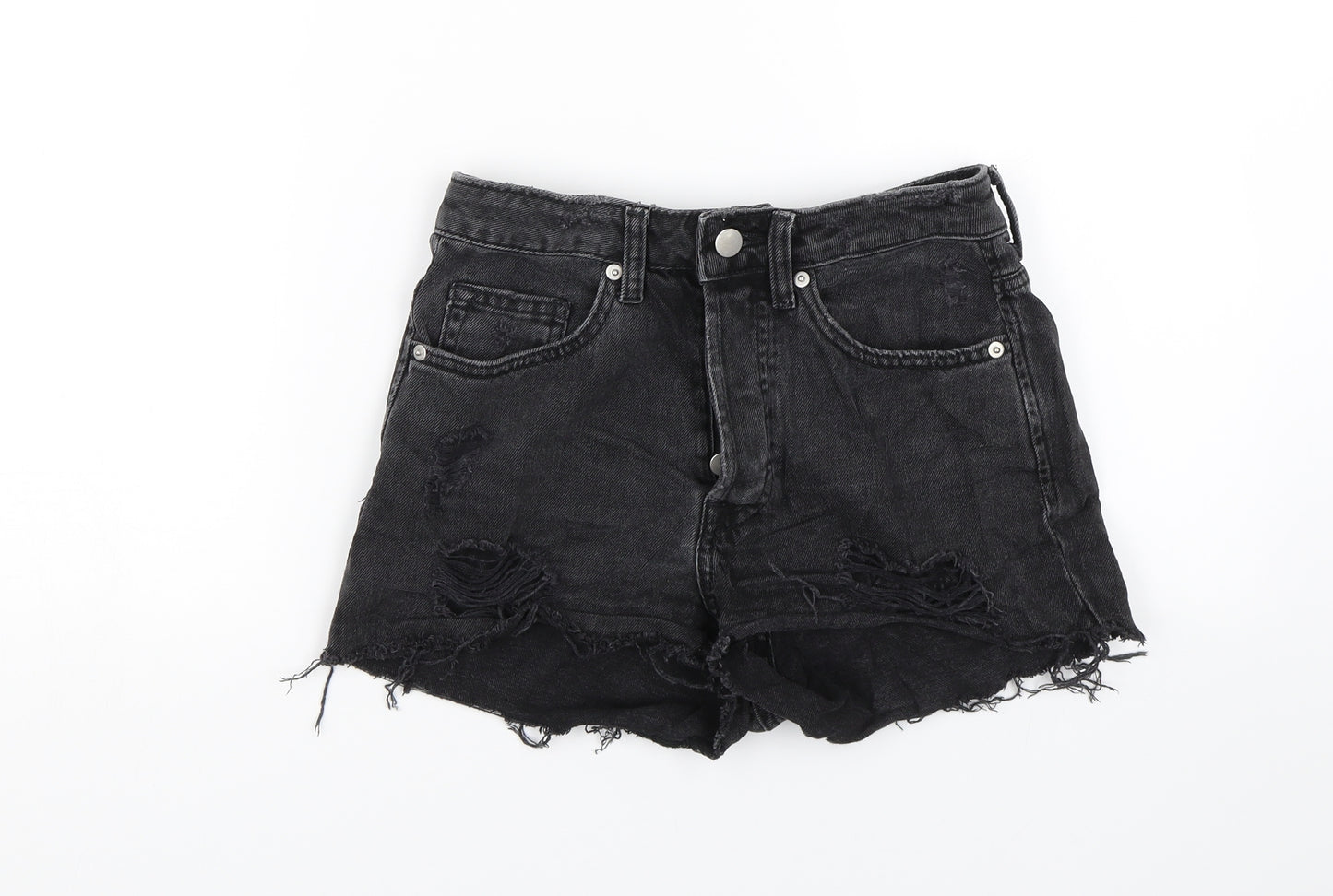 H&M Womens Black  Denim Mom Shorts Size 6 - Summer