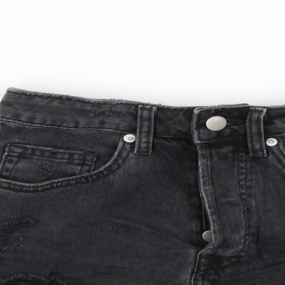 H&M Womens Black  Denim Mom Shorts Size 6 - Summer