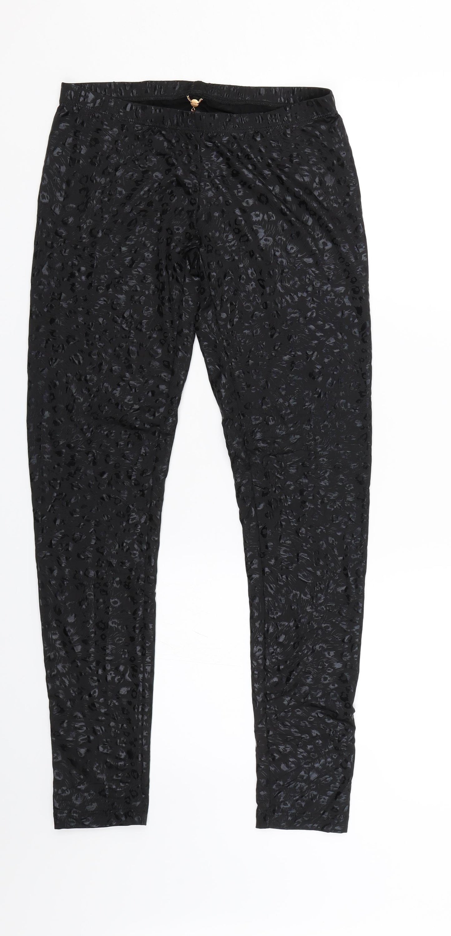 6126 Womens Black Animal Print  Capri Leggings Size XS L27 in