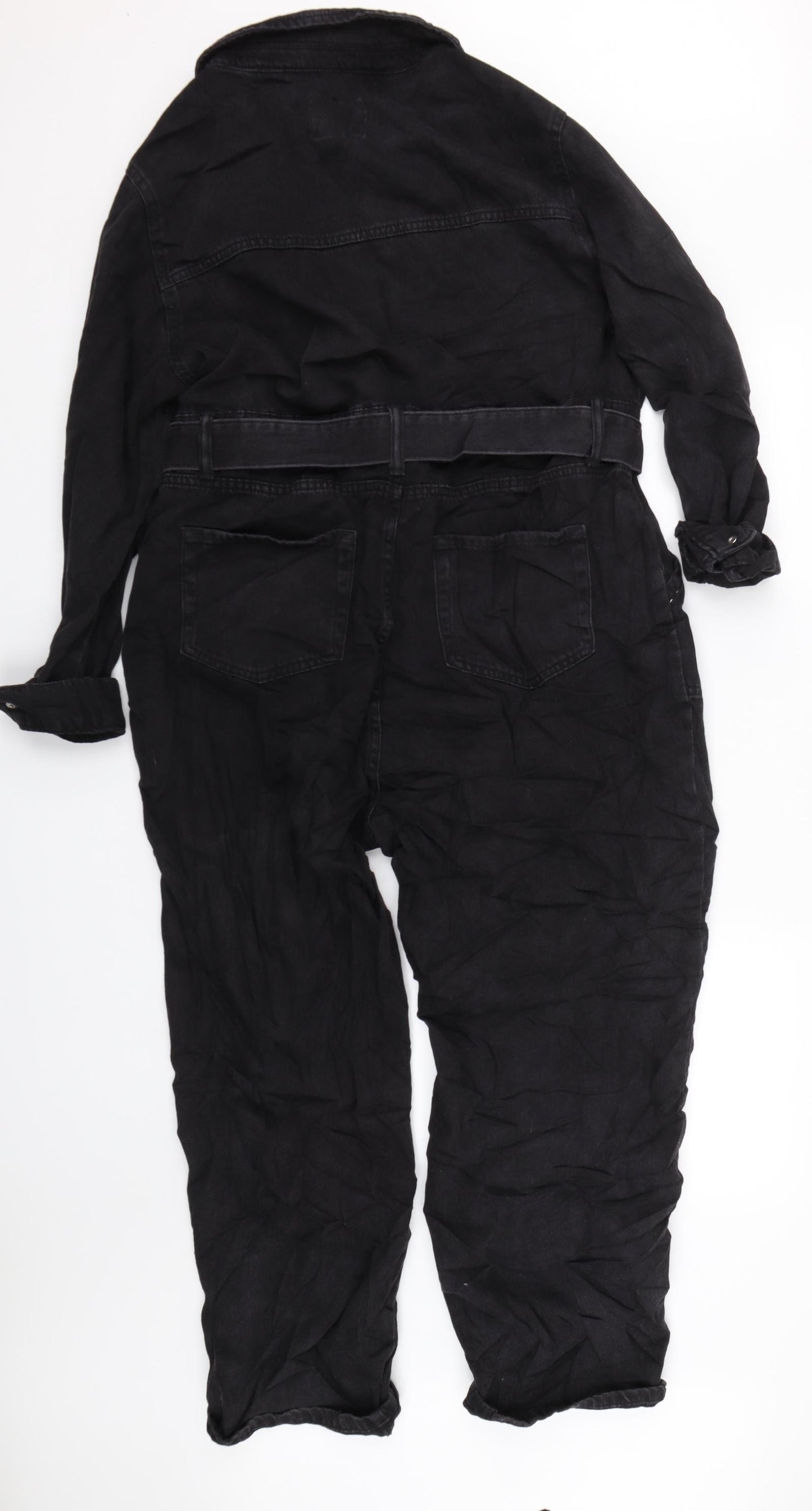 Primark Womens Black  Denim Jumpsuit One-Piece Size 20 L24 in
