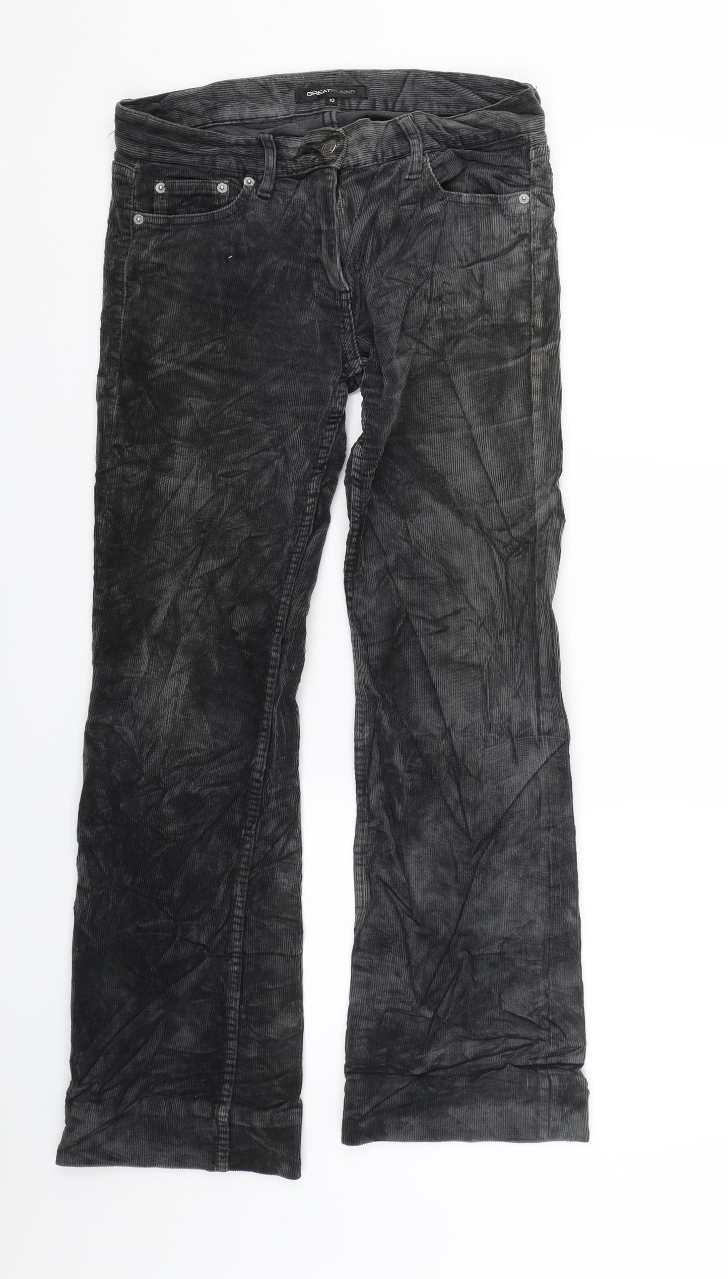GreatPlains Womens Grey  Corduroy Trousers  Size 10 L27 in