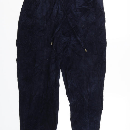 Isle Womens Blue  Corduroy Cropped Trousers Size 14 L23 in