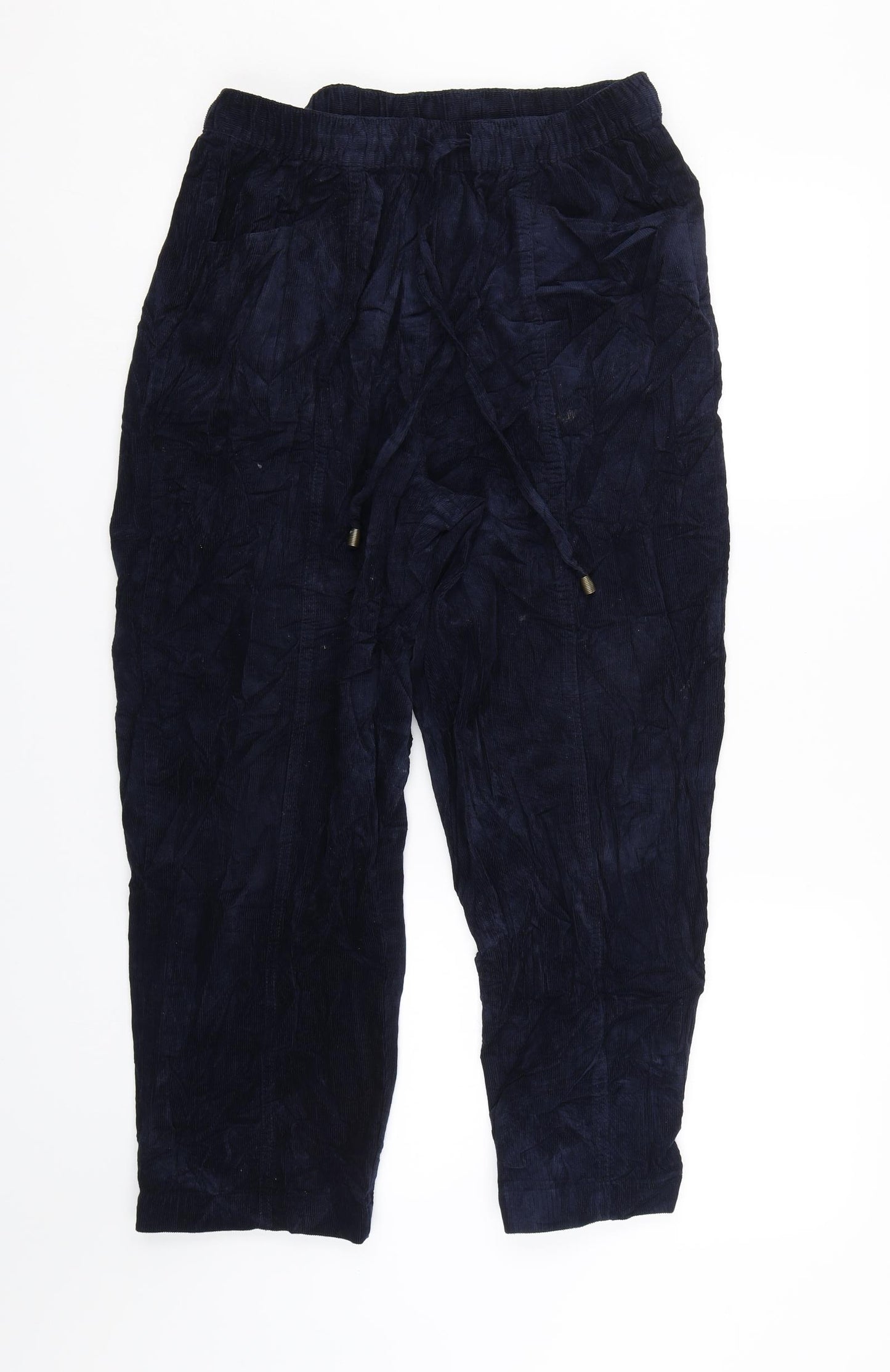 Isle Womens Blue  Corduroy Cropped Trousers Size 14 L23 in