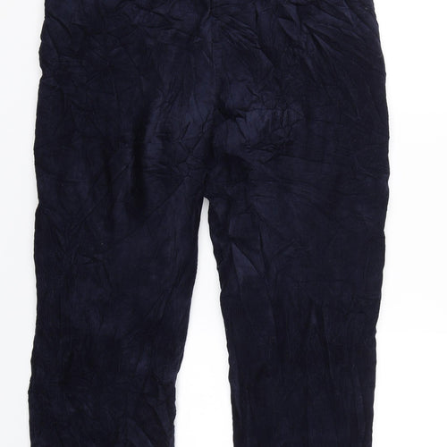 Isle Womens Blue  Corduroy Cropped Trousers Size 14 L23 in