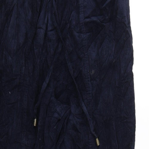 Isle Womens Blue  Corduroy Cropped Trousers Size 14 L23 in