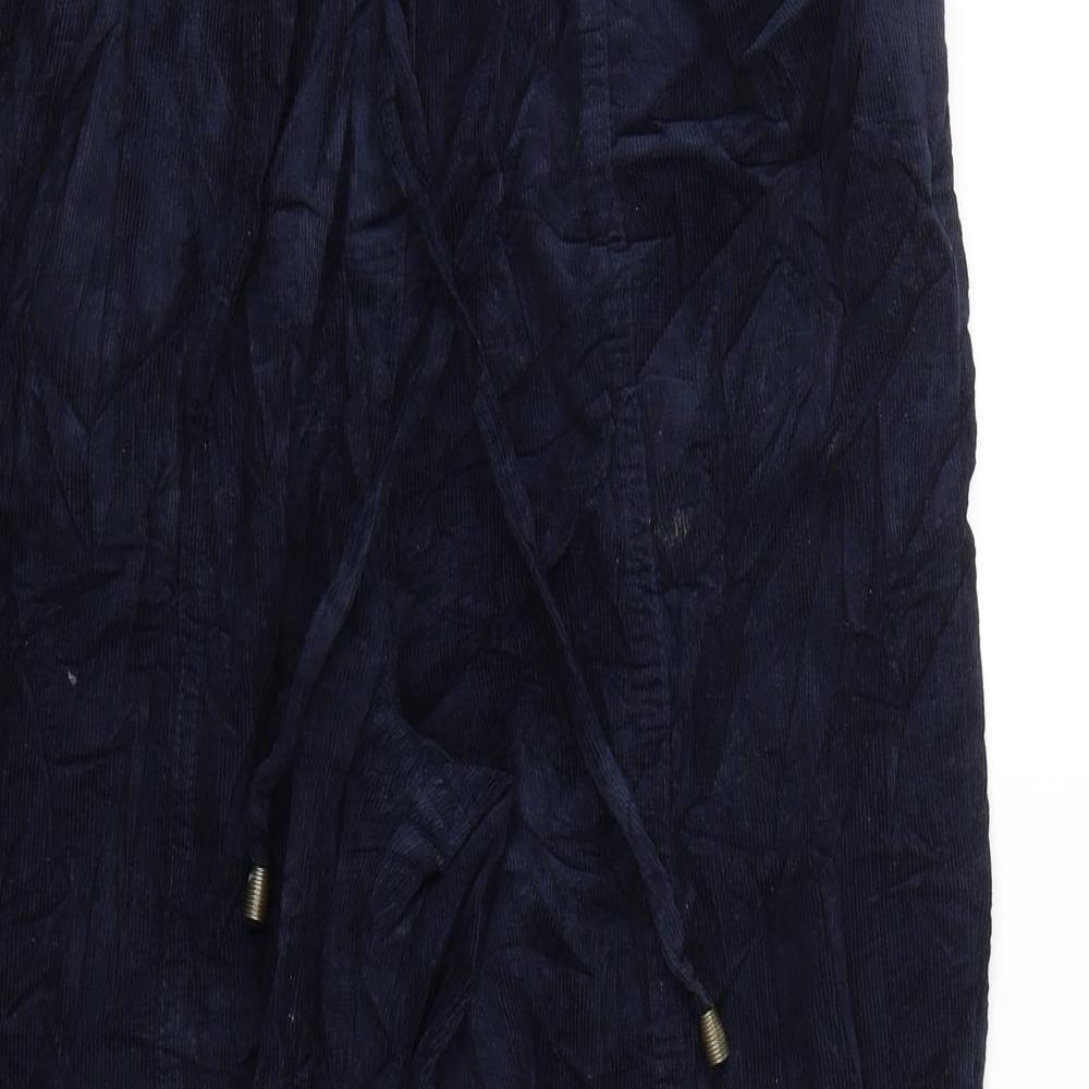 Isle Womens Blue  Corduroy Cropped Trousers Size 14 L23 in