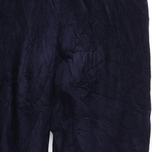 Isle Womens Blue  Corduroy Cropped Trousers Size 14 L23 in