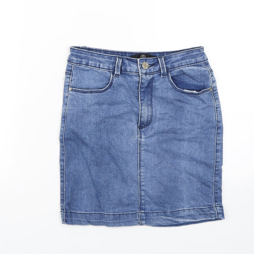 Missguided Womens Black  Denim Bandage Skirt Size 4