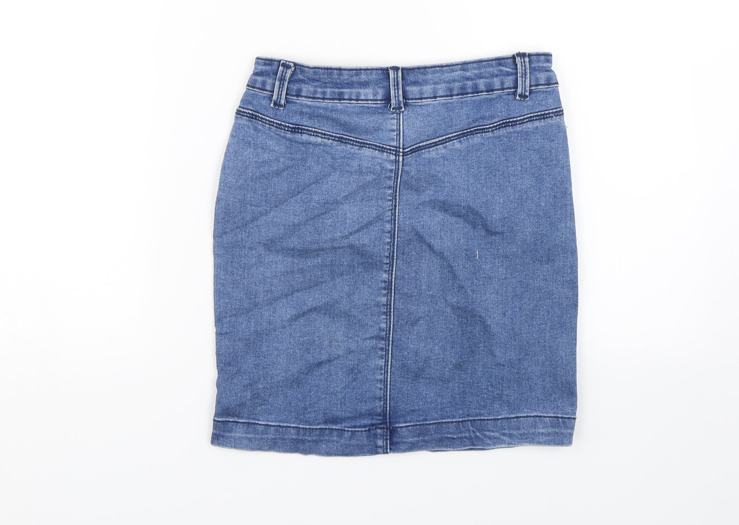 Missguided Womens Black  Denim Bandage Skirt Size 4