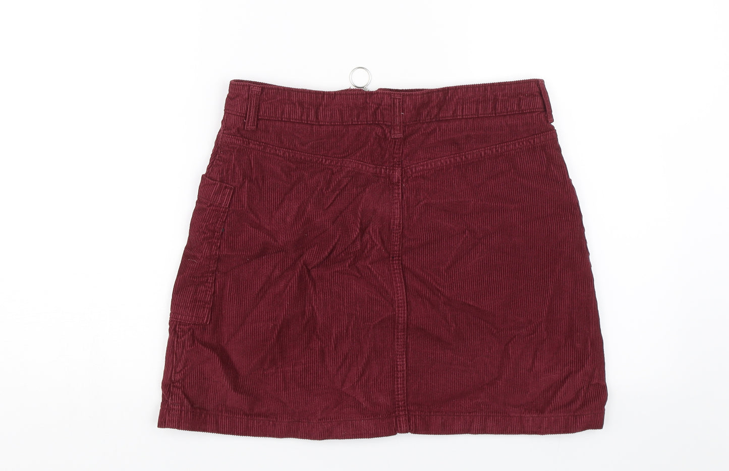Topshop Womens Purple  Corduroy Straight & Pencil Skirt Size 10
