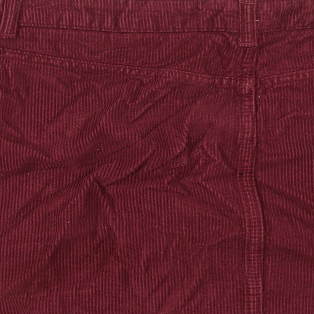 Topshop Womens Purple  Corduroy Straight & Pencil Skirt Size 10