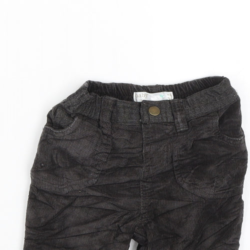 M&Co Boys Black  Corduroy Jogger Trousers Size 6-9 Months