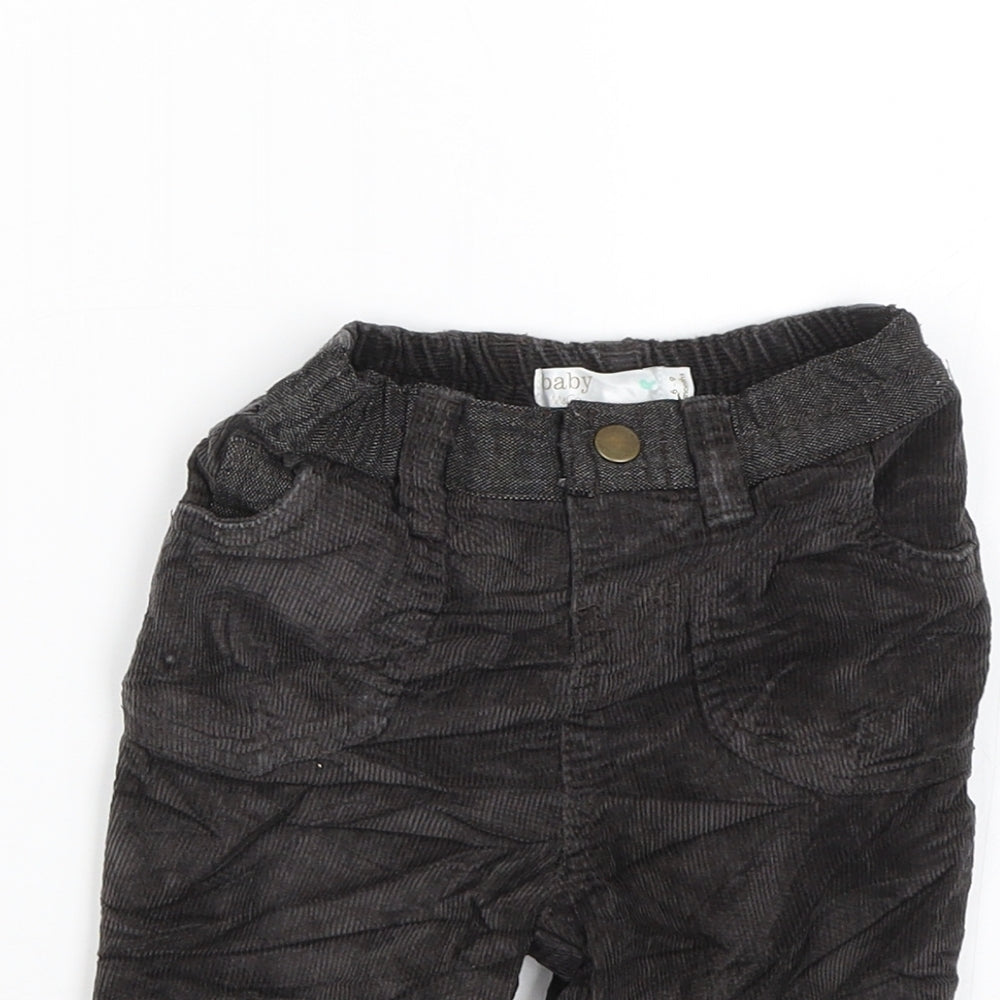 M&Co Boys Black  Corduroy Jogger Trousers Size 6-9 Months
