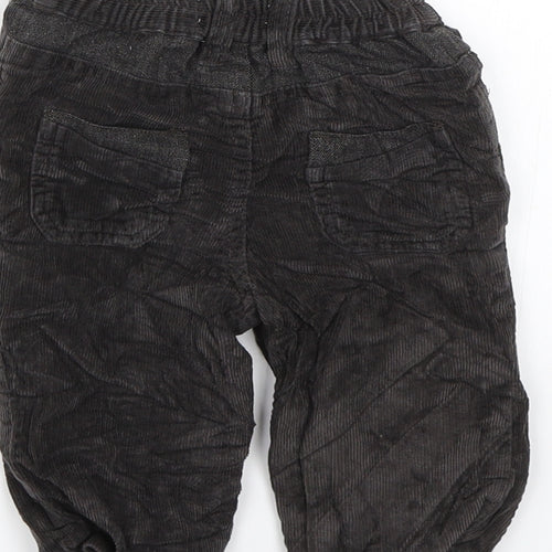 M&Co Boys Black  Corduroy Jogger Trousers Size 6-9 Months