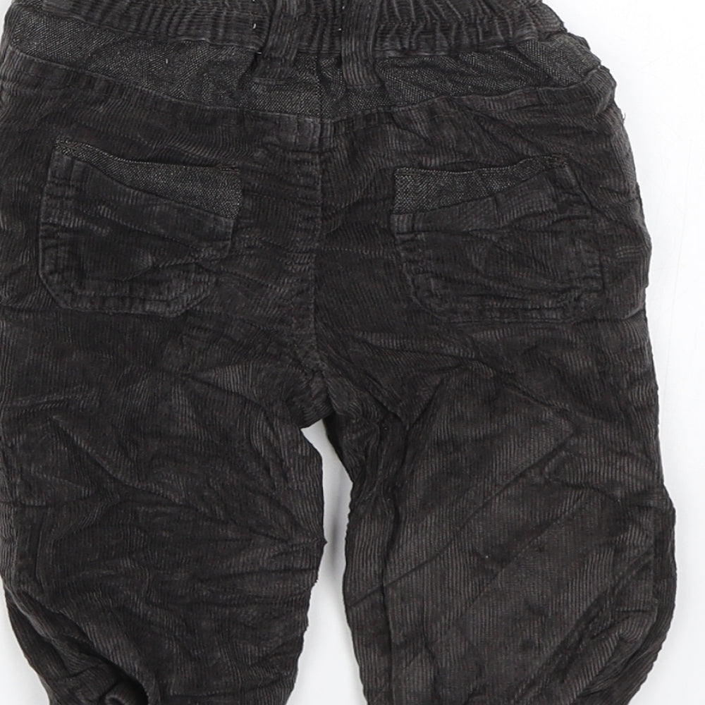 M&Co Boys Black  Corduroy Jogger Trousers Size 6-9 Months