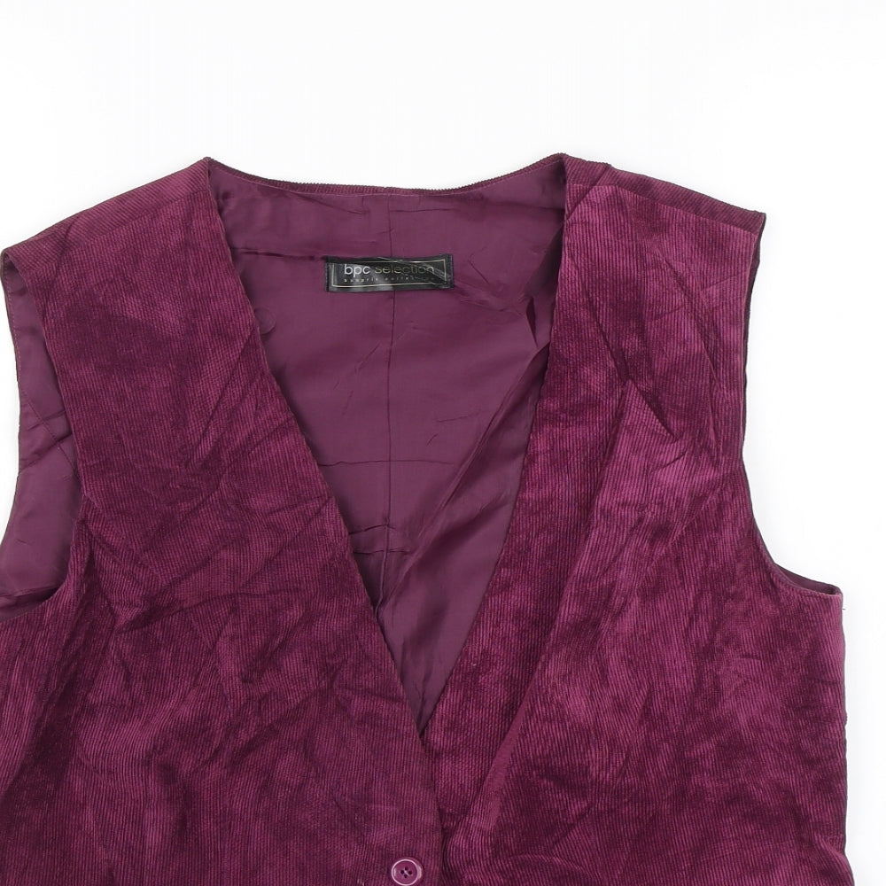 BPC Selection Womens Purple  Corduroy Jacket Suit Waistcoat Size 16