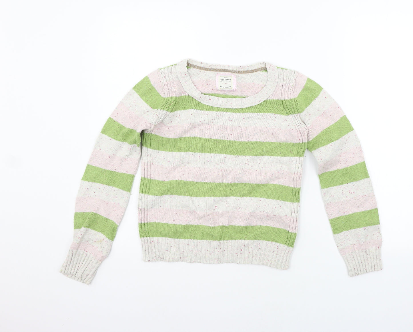 Old Navy Womens Green Striped  Pullover Jumper Size L