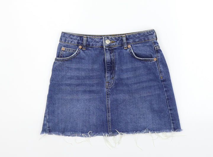 Topshop Womens Blue   A-Line Skirt Size 8