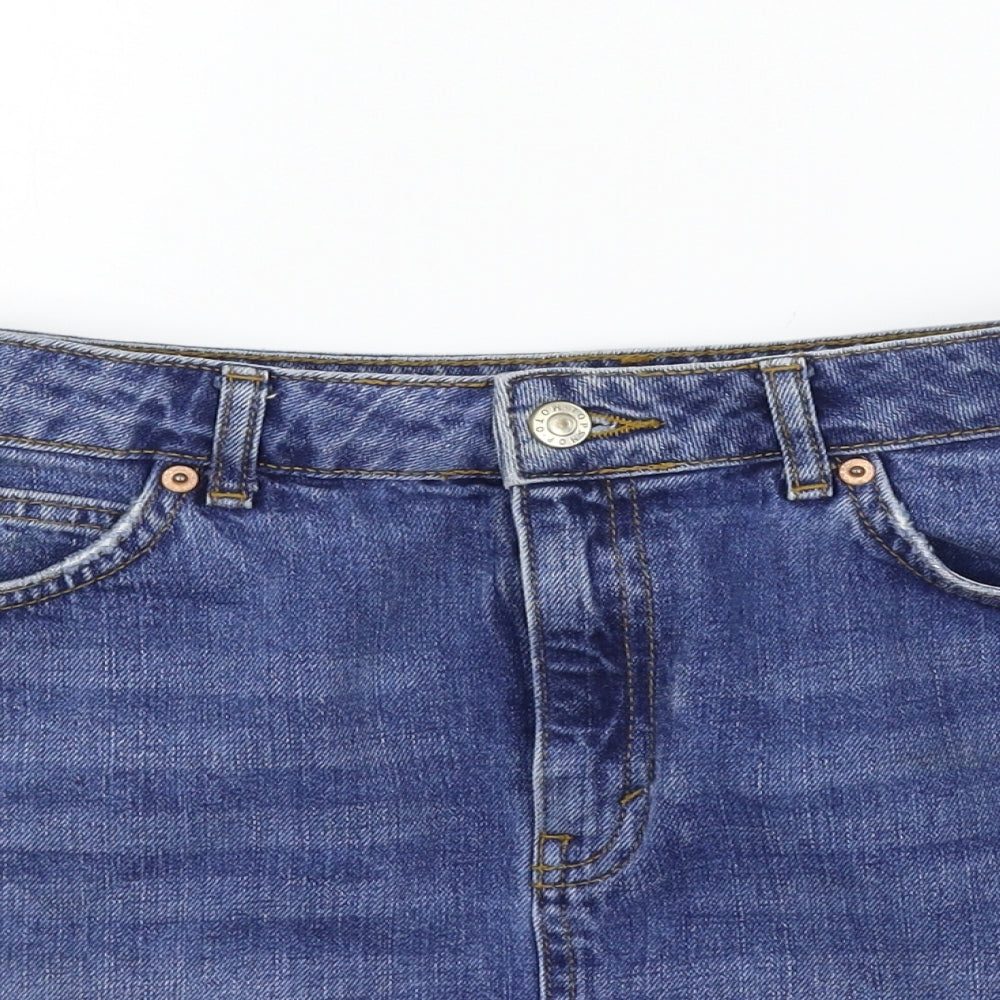 Topshop Womens Blue   A-Line Skirt Size 8