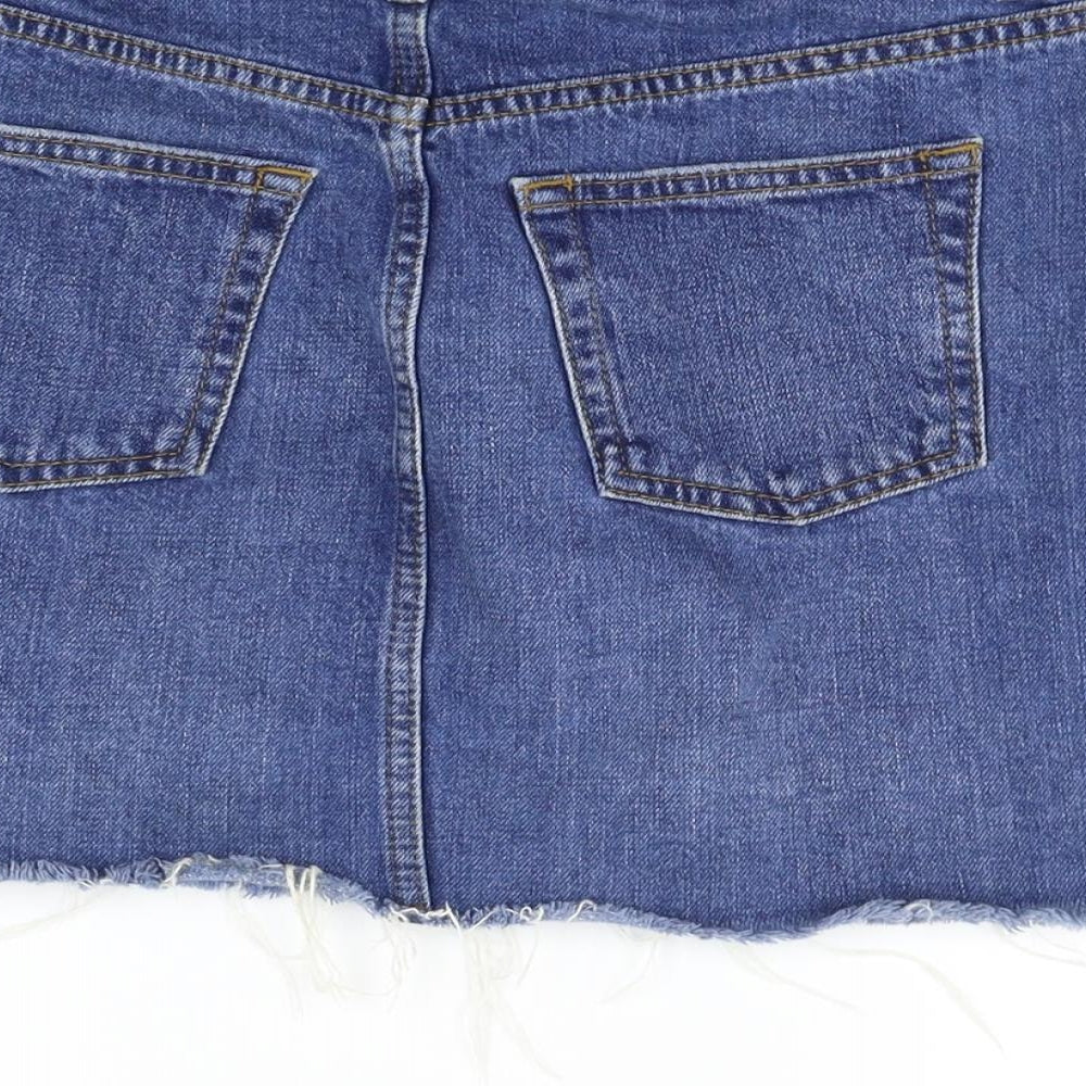 Topshop Womens Blue   A-Line Skirt Size 8