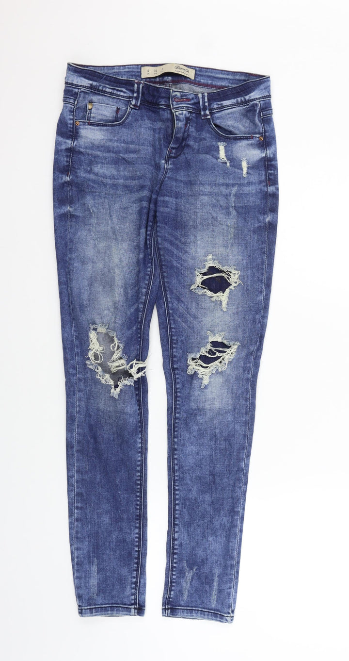 deniem & co Womens Blue Straight Jeans Size 6 L28 in