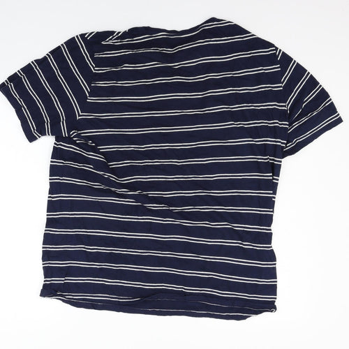 Marks and Spencer Womens Blue Striped  Basic Polo Size L