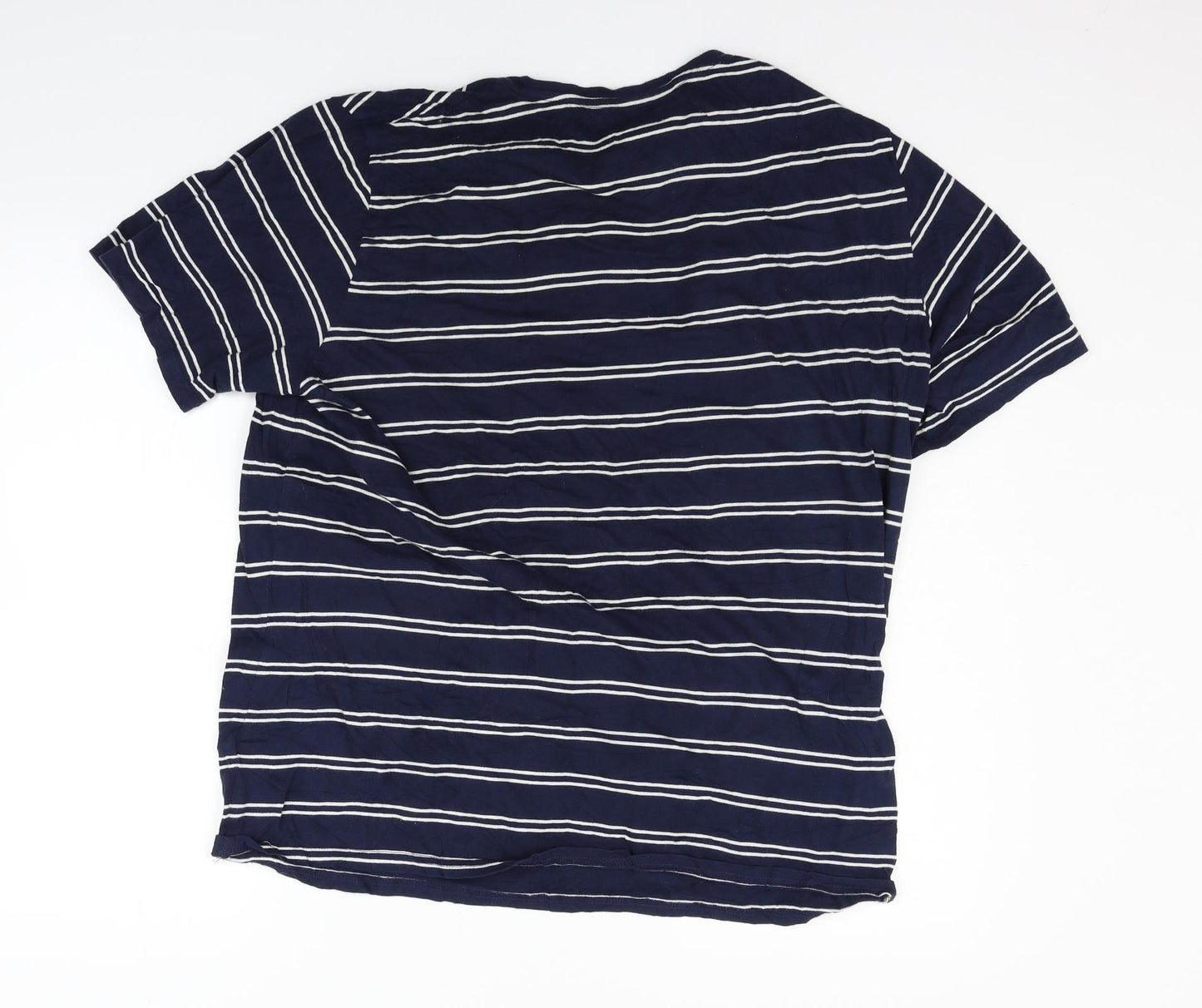 Marks and Spencer Womens Blue Striped  Basic Polo Size L