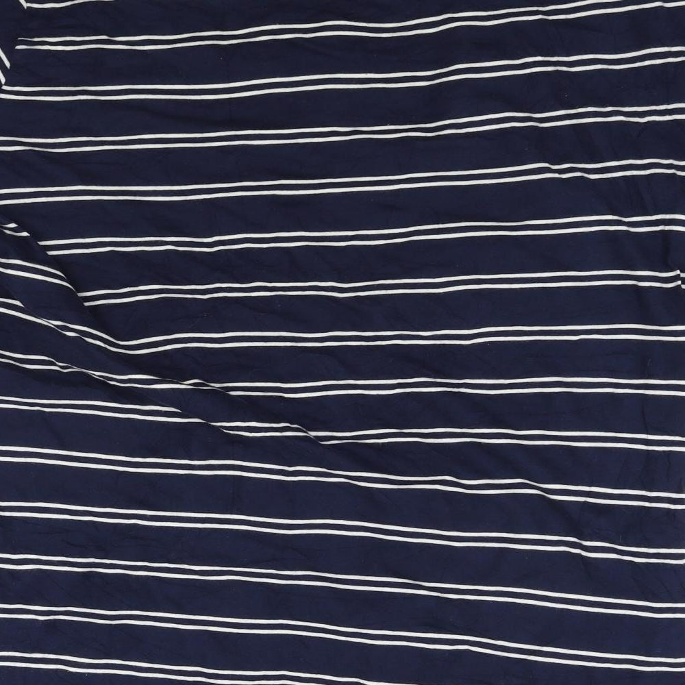 Marks and Spencer Womens Blue Striped  Basic Polo Size L