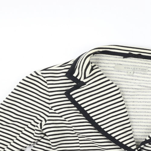 John Lewis Womens White Striped  Cardigan Jumper Size 8