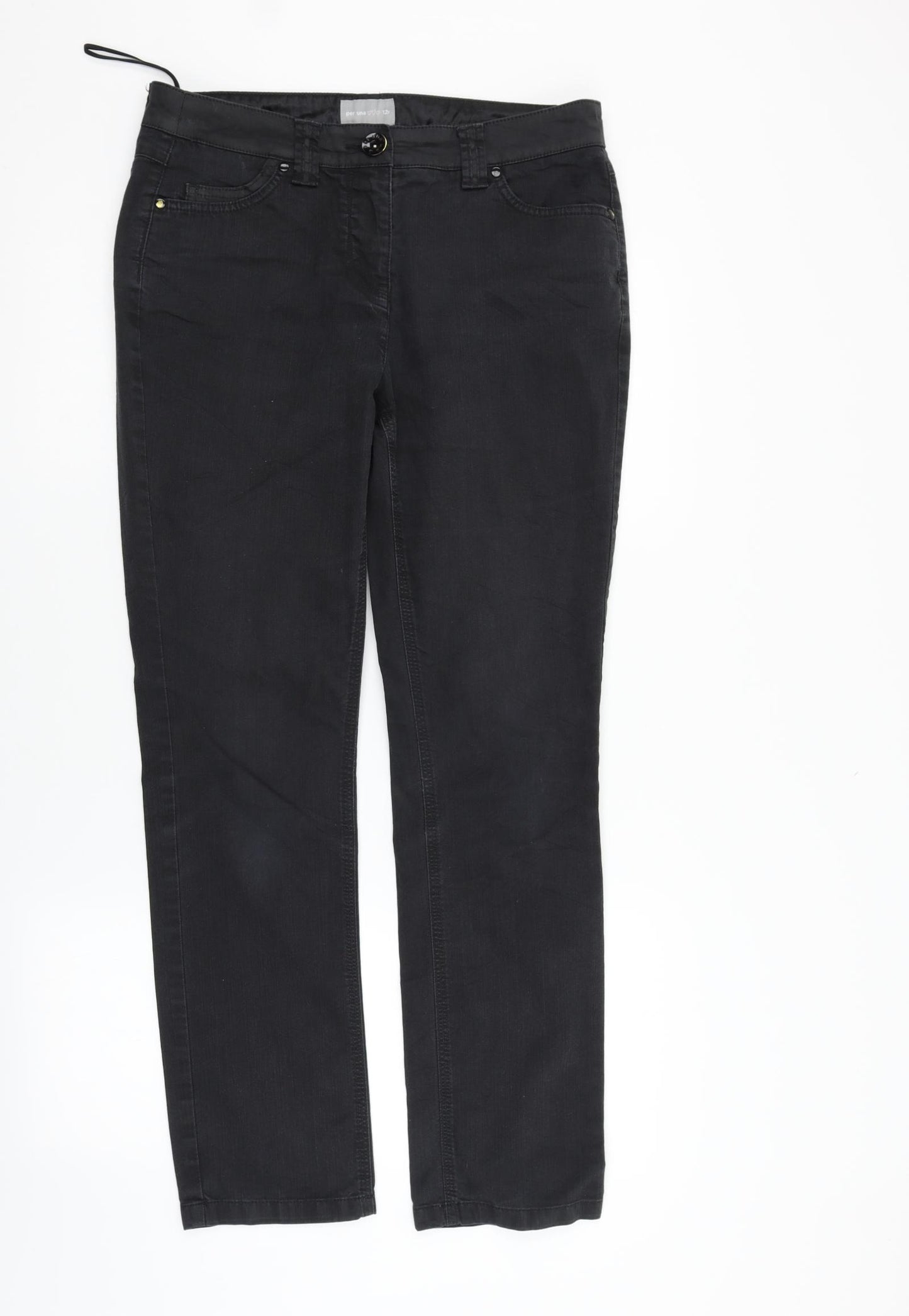Per Una Womens Black   Straight Jeans Size 12 L28 in