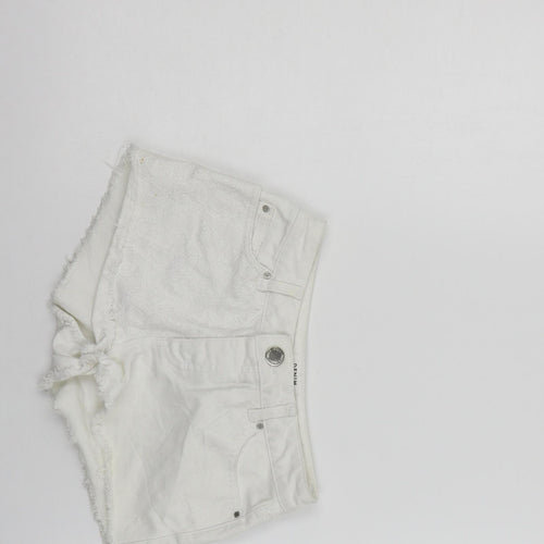 Miss Selfridge Womens White   Cut-Off Shorts Size 4