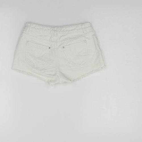 Miss Selfridge Womens White   Cut-Off Shorts Size 4