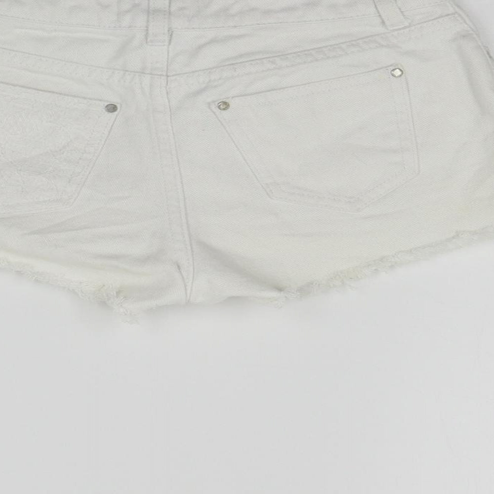 Miss Selfridge Womens White   Cut-Off Shorts Size 4