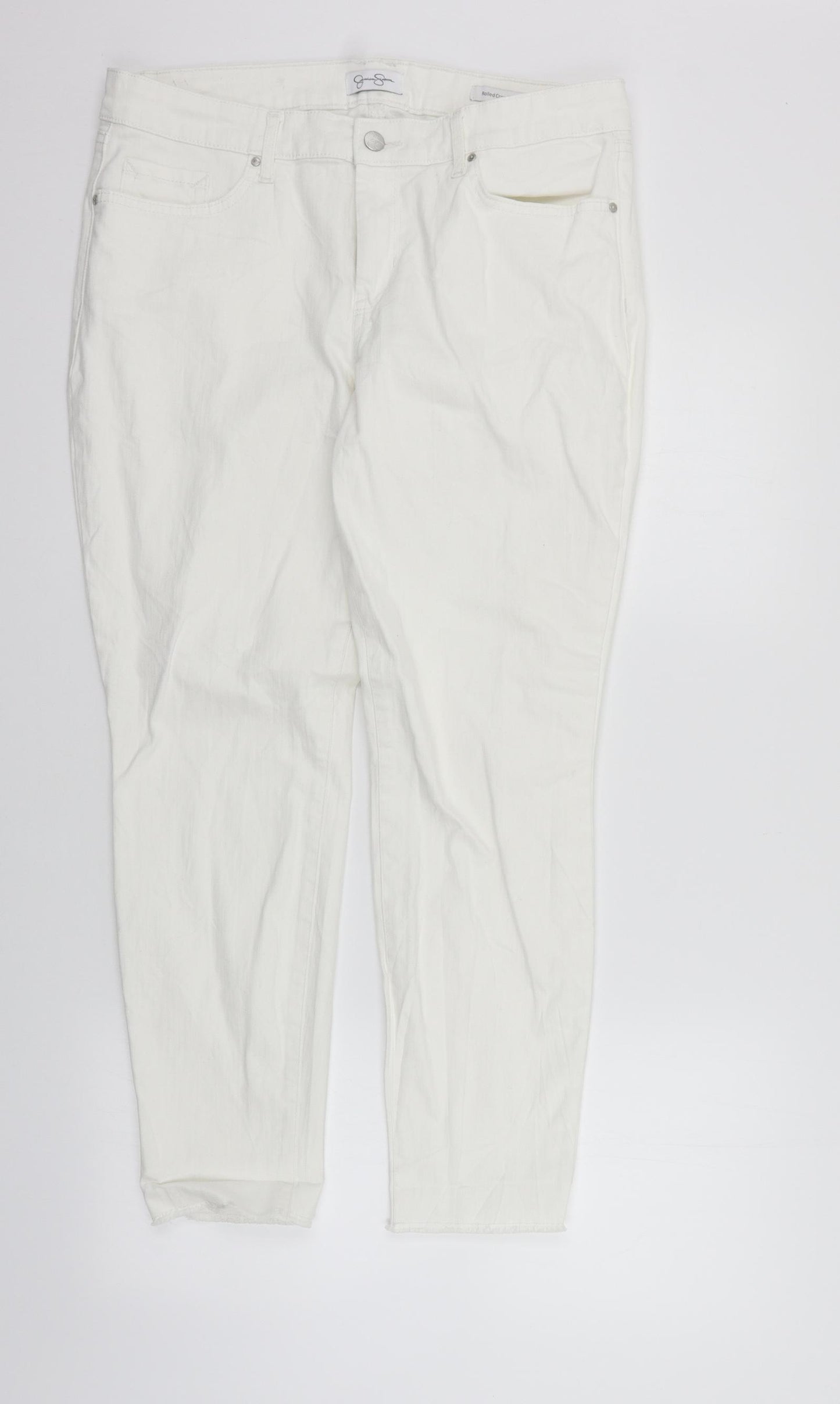 Costco Womens White   Straight Jeans Size 16 L27 in - washable marks