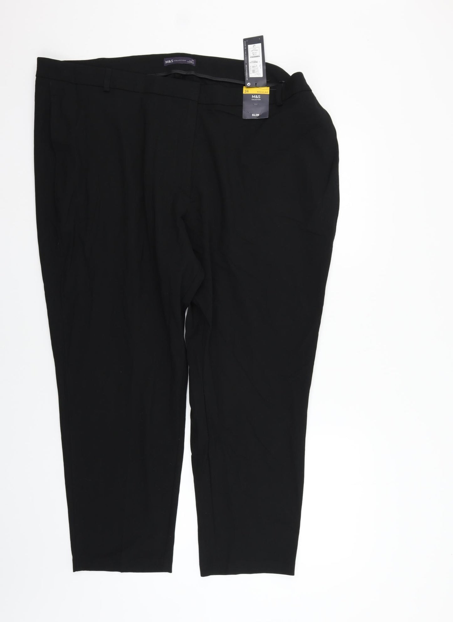 Marks and Spencer Womens Black   Trousers  Size 24 L25 in