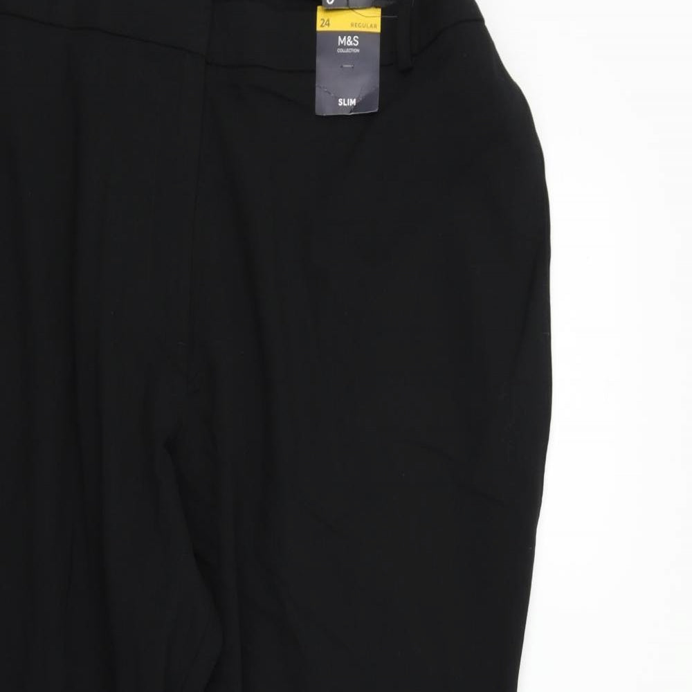 Marks and Spencer Womens Black   Trousers  Size 24 L25 in