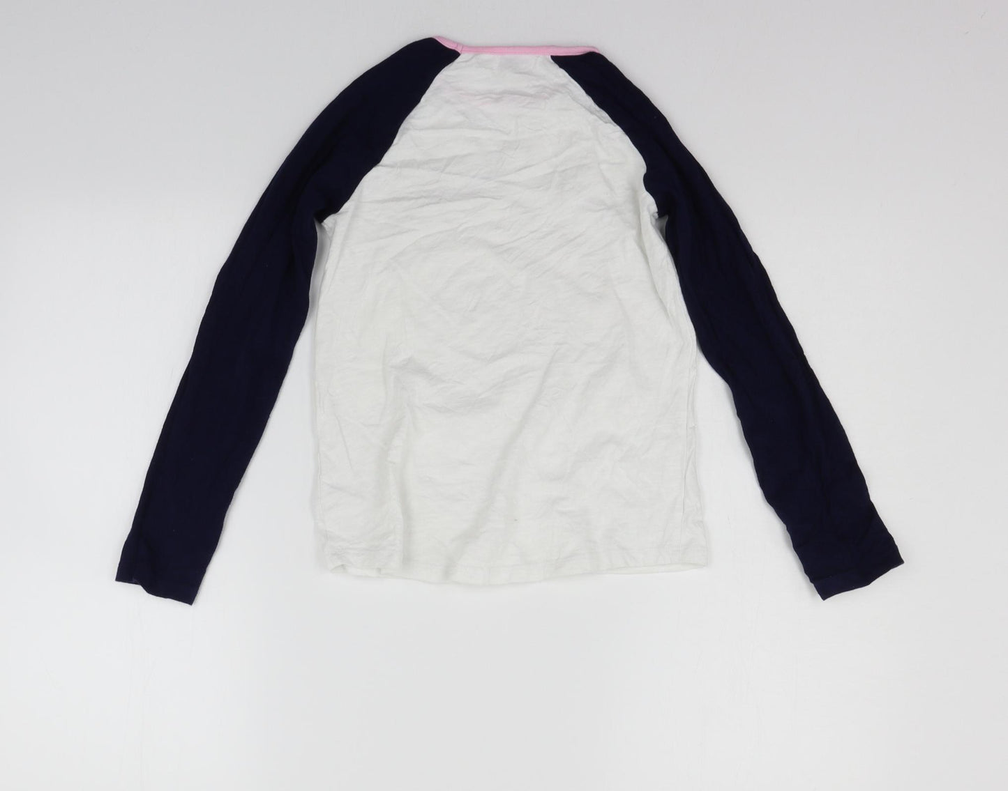 TU Girls Blue   Basic T-Shirt Size 10 Years  - details on chest